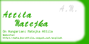 attila matejka business card